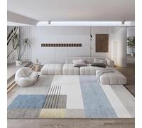 Pmnadfdag Rugs Living Room Large 200 x 250 cm Non Slip Soft Short Pile Carpet,for Room,Dining Room Modern Geometric Patchwork Grey
