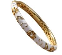 pmnjna Ethnic-inspired cloisonné openwork bracelet, Circular Elegant Handcrafted Floral Bracelet Vintage Enamel and Crystal Bracelet(Style F)