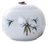 pmnjna Mini Urn, Ceramic Urn with Hand Painted Landscape Pattern - Medium Urn - Memorial Urns & Urns, 1800ML(Bamboo)
