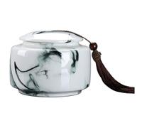 pmnjna Mini Urn, Marble Keepsake Urn, Beautiful Ceramic Monuments for Small Dog Cat Pet Ash Burial Funeral Urns, Tea Tins, Airtight Cans