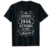 PMNXCVS December 1956 63rd Birthday Gift 63 Years Old Being Awesome T-Shirt Unisex(X-Large)
