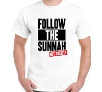 PMNXCVS Follow The SUNNAH Religious Slogan Art Graphic Design T-Shirt 100% Cotton(XX-Large)