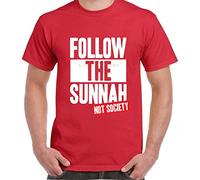 PMNXCVS Follow The SUNNAH Religious Slogan Art Graphic Design T-Shirt (Large)