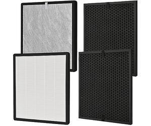 Pmosata LV-PUR131 Replacement Filters for LEVOIT LV-PUR131 and LV-PUR131S LV-PUR131-RF Air Purifier,4 in 1 True HEPA filters 2 Pack True HEPA and 2 pack Activated Carbon Filters