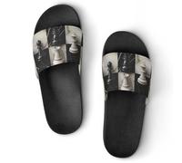 pmoyh Black White Chess Slippers Unisex House Slides Thick Sole Shower Sandals For Indoor Outdoor 8