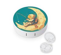 pmoyh Moon Star Space Contact Lens Case with Mirror Contact Lens Holder Box Container Soak Storage Kit 8x8cm