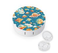 pmoyh Planet Space Planet Contact Lens Case with Mirror Contact Lens Holder Box Container Soak Storage Kit 8x8cm