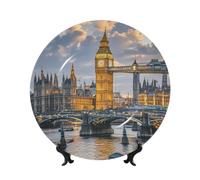 PMQAGNKSMQ Bone China Ceramic Decorative Dessert Plate with Display 6in Round Porcelain Art Crafts for Living Room Kitchen Table Home