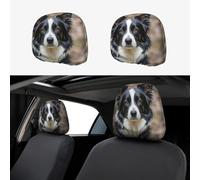 PMQAGNKSMQ Car Headrest Cover Headrest Covers Border Collie Car Seat Headrest Covers Personalized Car Seat Headrest Covers Universal Head Rest Cover for Truck SUV Most Cars