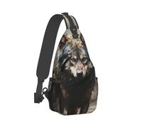 PMQAGNKSMQ Crossbody Bag for Women Men Wolf Pack Chest Bag Crossbody Sling Bag Adjustable Shoulder Bag, Wolf Pack, One Size, Sling Backpacks