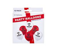 PMS 12 Pack Red & White Come On England Balloons