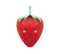 PMS 16cm Softling Strawberry Plush Toy - Adorable Red Fruit Soft Toy with Smiley Face - Kawaii-Style Stuffed Plush for Kids, Gifting & Room Decor
