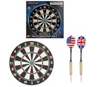 PMS 17 Inch Dartboard and Darts Set - Reversible Dart Board with 6 Darts & Hanging Hook - Classic Indoor Game for Teens & Adults