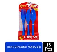 Pms 18Pc Fork & Spoon Plastic Cutlery For Parties, Picnic Or Beach, Blue
