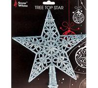 PMS 20CM 5 TIP CHRISTMAS TREE TOP STAR ICE BLUE XMAS DECORATION