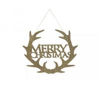 PMS 30Cm Gold Hanging Merry Christmas Sign Plaque