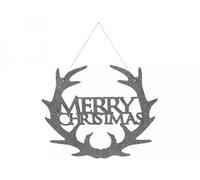 PMS 30Cm Silver Hanging Merry Christmas Sign Plaque