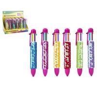 PMS 381074 Multicolored Retractable Pen | 6-in-1 Sequin design | 1 Pc