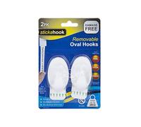 PMS 868015 Removable Hooks | Large White Oval design | Pack of 2
