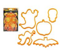 PMS 979065 Orange Plastic Spooky Cookie Cutters (Set of 5) -Unique & Fun Halloween Designs