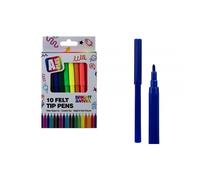 PMS A Plus 10 Bright & Vivid Felt Tip Pens Assorted Colours PMS Multicolor