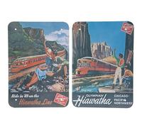 PMS Assorted Multicolor Train Journeys Tin Wall Plaques (Pack of 1), 12 cm