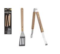 PMS BBQ Tongs and Turner Set (1 Set) - Premium Wooden Handle, Heavy-Duty Grilling Essentials for The Ultimate Grill Master