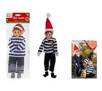 PMS Black & White Striped Elf Thief Outfit - 1 Count - Perfect For Themed Parties & Holiday Events