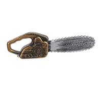 PMS Brown/Gray Plastic Chainsaw With Blood Effect (1 Count) - Durable & Realistic Design - Perfect For Halloween, Costume Parties & Horror-Themed Events