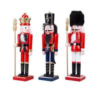 PMS Christmas Decoration Nutcracker, Red, White, Black, Nave Blue, 16cm
