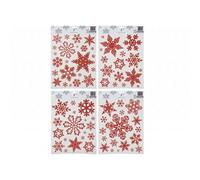 PMS Christmas Decorations Red Assorted Glitter Snowflake Stickers