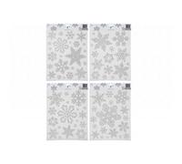 PMS Christmas Decorations Silver Assorted Glitter Snowflake Stickers