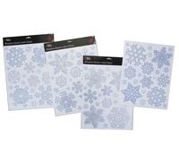PMS Christmas Silver and Blue Glittery Snowflake Window Stickers