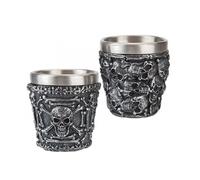 PMS Collectable Gunmetal Skull Shotglass 6Cm Assorted Designs PMS Multicolor