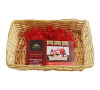 PMS Complete White Rectangular Hamper Kit - 44cm x 30cm (1 Set) - Including Cello Wrap & Ribbon Bow - Perfect for Gifting and Special Occasions