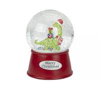 PMS Dinosaur Water Globe with Wind Up Music - 10cm Musical Snow Globe Featuring Festive Brontosaurus Design - Fun Christmas Ornament & Seasonal Decoration