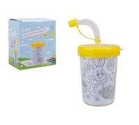 PMS Easter Design Color Your Own Cup with Straw- Easter Party Home School Office Décor Gift-Craft Activity Kit | Kids Easter Gift, Perfect for Kids
