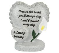 PMS Grey Double Heart Memorial Stone Polyresin In Loving Memory 13Cm X 8Cm X 15Cm