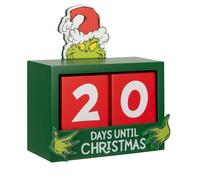 PMS Grinch Wooden Countdown Blocks - 14cm Festive Calendar Decoration - Official Licensed Christmas Display Piece for Families to Count Down the Days