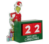 PMS Grinch Wooden Countdown Blocks - Large 18cm Festive Calendar Decoration - Official Licensed Christmas Display Piece with Number Cubes for Seasonal Fun