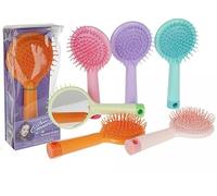 PMS HAIR BRUSH WITH MIRROR Large Detangling Hair Brush With Mirror in 6 assorted colours one supplied at random