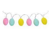 PMS International Easter Light Up Decorations - Battery Operated - 6 Glitter Eggs/Multicolour LEDs