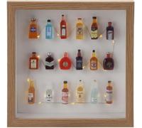 PMS LED Bottle Display Frame - Illuminated Wall Art for Home Bar, Pub, or Man Cave - Light-Up Miniature Liquor Bottle Decoration - Unique Father’s Day Gift & Men’s Gifting Idea