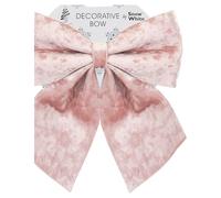 PMS Luxury Velvet Fabric Bow 20cm x 24cm Pink - Large Decorative Velvet Bow for Trees, Wreaths, Garlands, Hampers, and Seasonal Displays