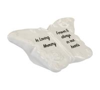 PMS Memorial Stone Dolomite Plaque White Butterfly Design 16Cm