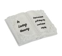 PMS Memorial Stone Grey Bible Design Plaque Polyresin 19Cm