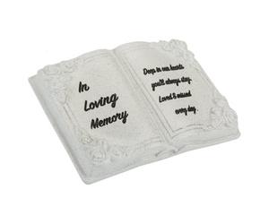 PMS Memorial Stone Grey Bible Design Plaque Polyresin 19Cm
