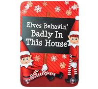 PMS NAUGHTY ELVES ARE LIVING HERE WINDOW STICKERS 2ASST PBHC