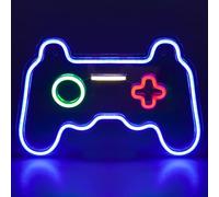 PMS Neon Gamer Light - USB-Powered LED Gamepad Sign for Bedroom, Gaming Room & Man Cave - Cool Light Up Game Controller Wall Décor