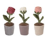 PMS Ornamental Plush Single Rose In Pot 24cm PMS Multicolor